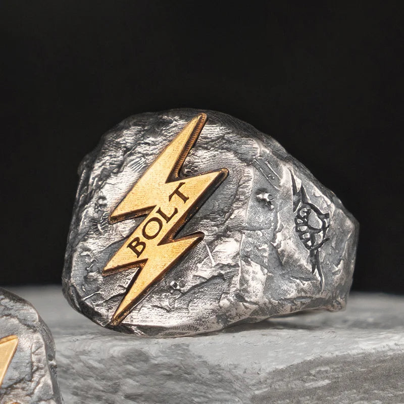 Anel Masculino Raio de Zeus – Prata 925