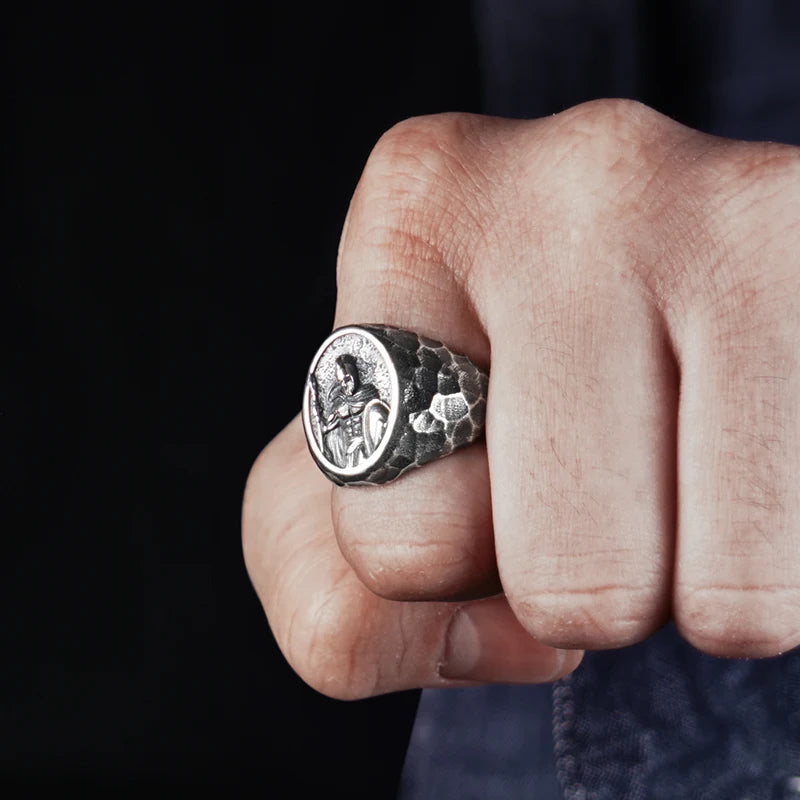 Anel Masculino Guerreiro Espartano – Prata 925