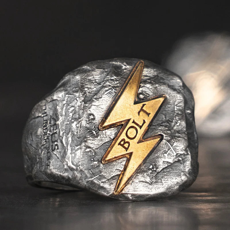 Anel Masculino Raio de Zeus – Prata 925