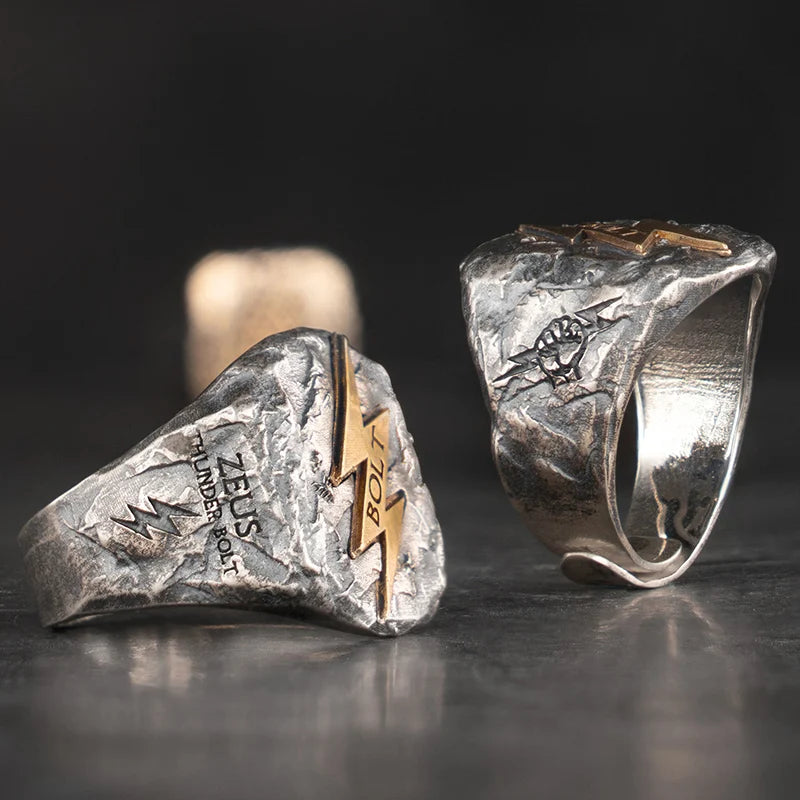 Anel Masculino Raio de Zeus – Prata 925