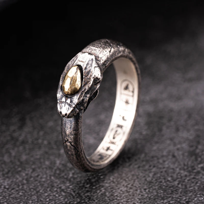 Anel Masculino Serpente Sombria – Prata 925