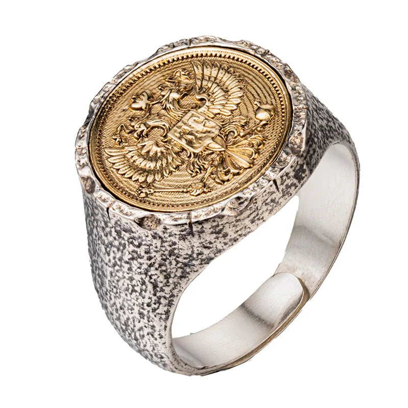 Anel Masculino Águia Imperial – Prata 925