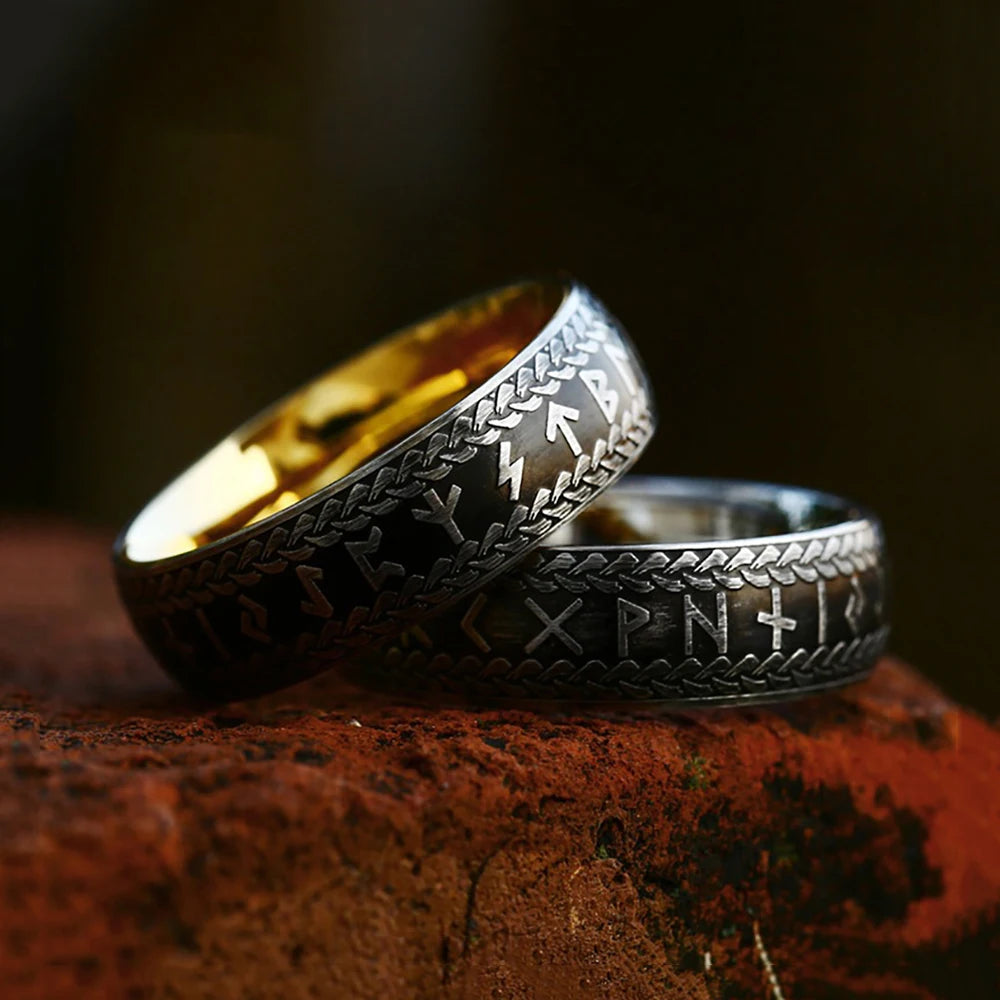 Anel Masculino Viking com Runas Nórdicas