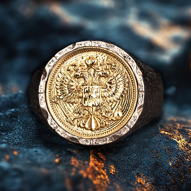Anel Masculino Águia Imperial – Prata 925