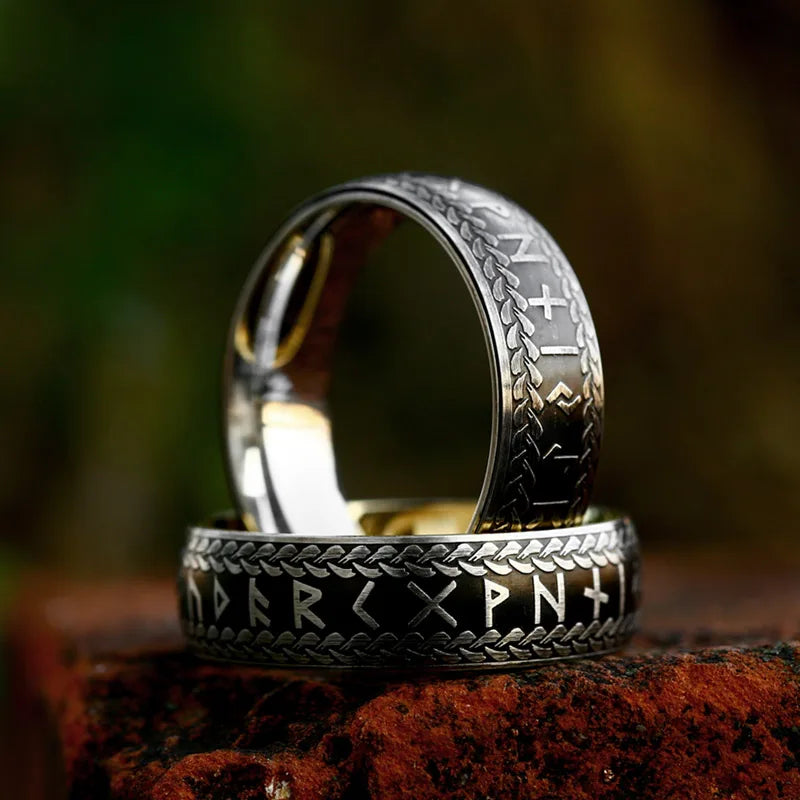 Anel Masculino Viking com Runas Nórdicas