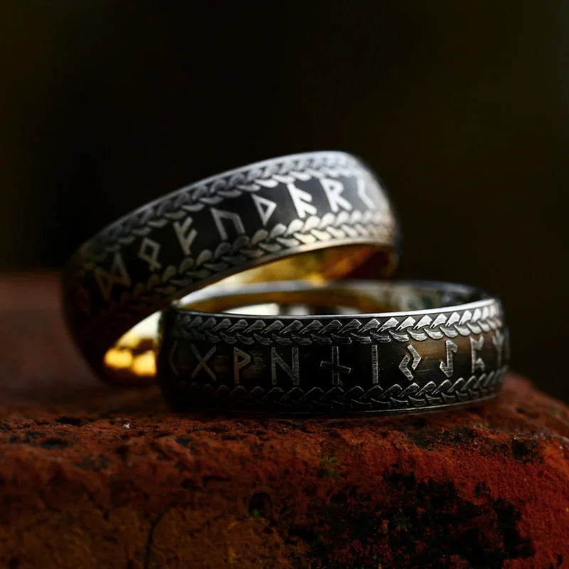 Anel Masculino Viking com Runas Nórdicas