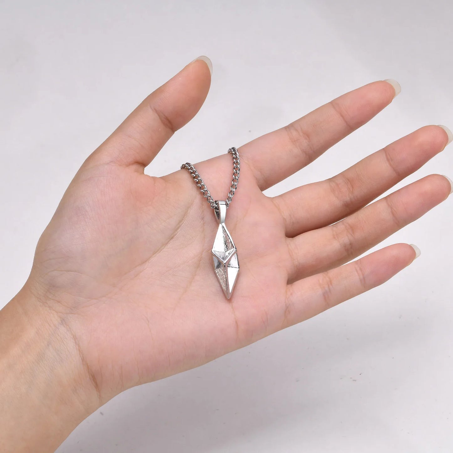 Colar Masculino Trovão 3D Aço Prata