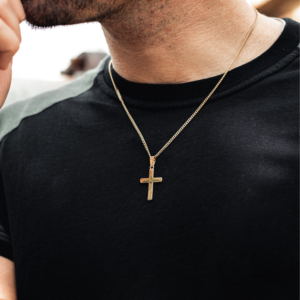 Colar Masculino Pingente T - Ouro