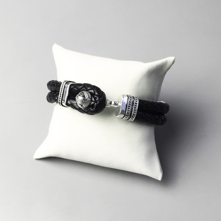 Pulseira Masculina de Couro Bola