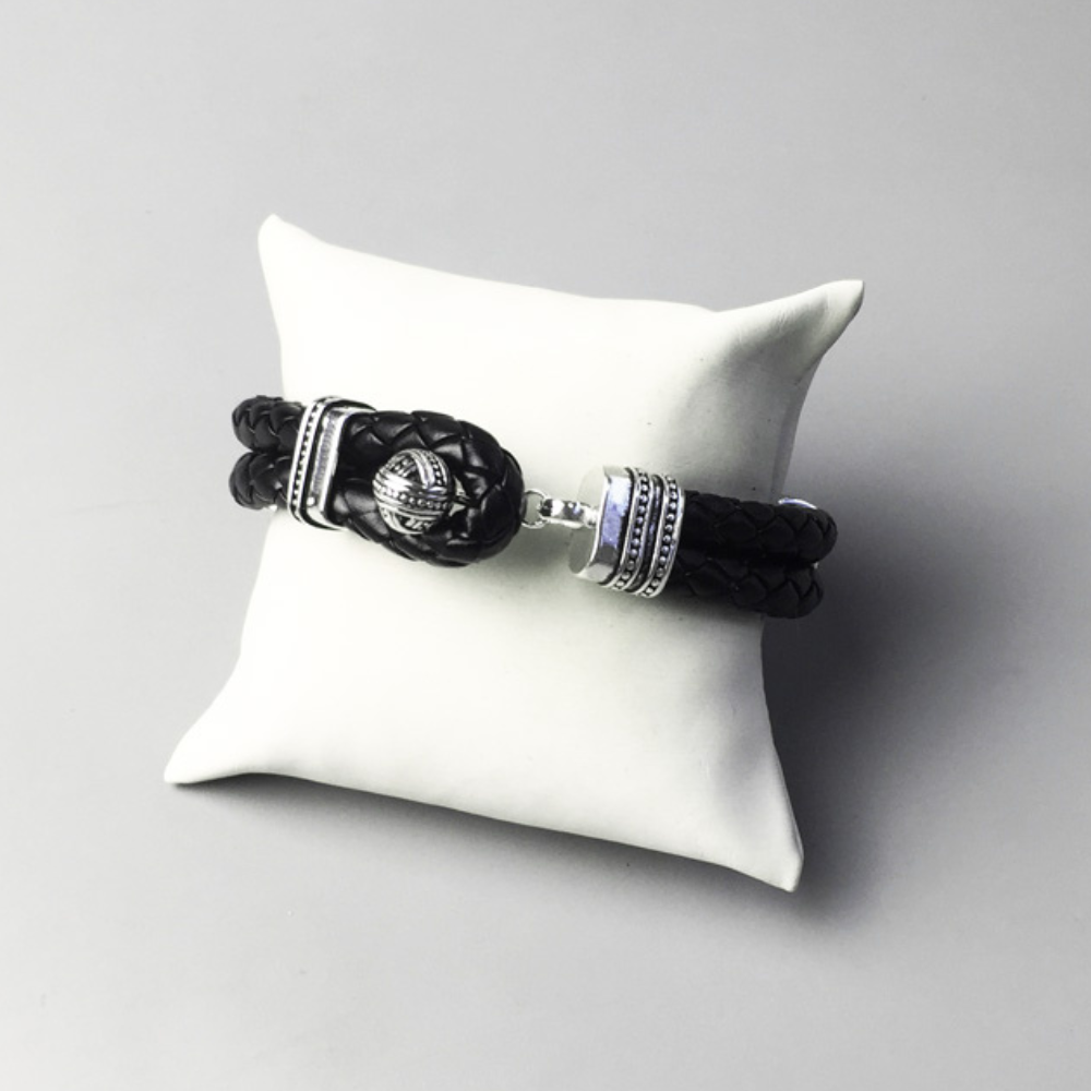 Pulseira Masculina de Couro Bola