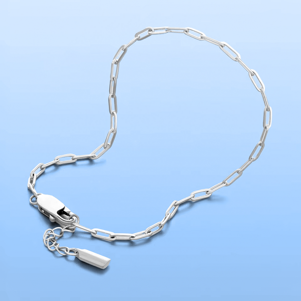 Pulseira Minimalista Corrente Paper Clip - 2 mm