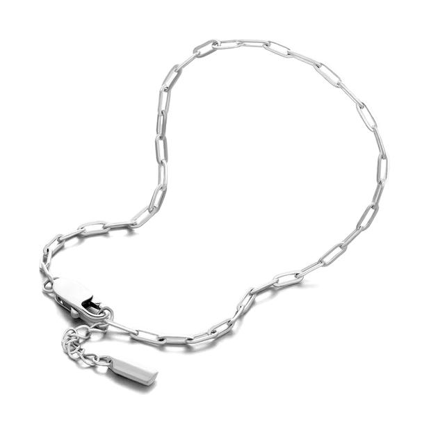 Pulseira Minimalista Corrente Paper Clip - 2 mm