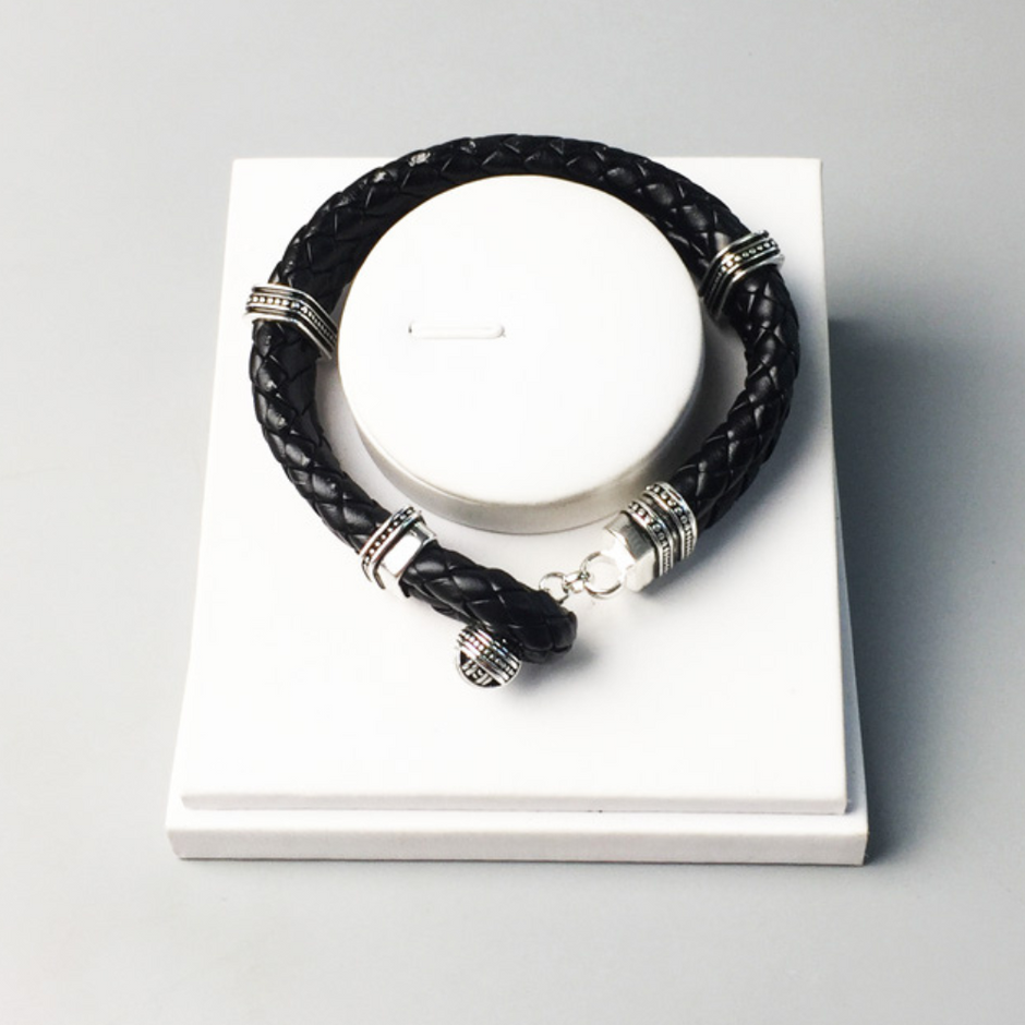 Pulseira Masculina de Couro Bola