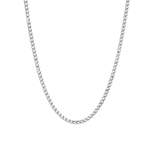Corrente Masculina Cubana Prata - 3MM