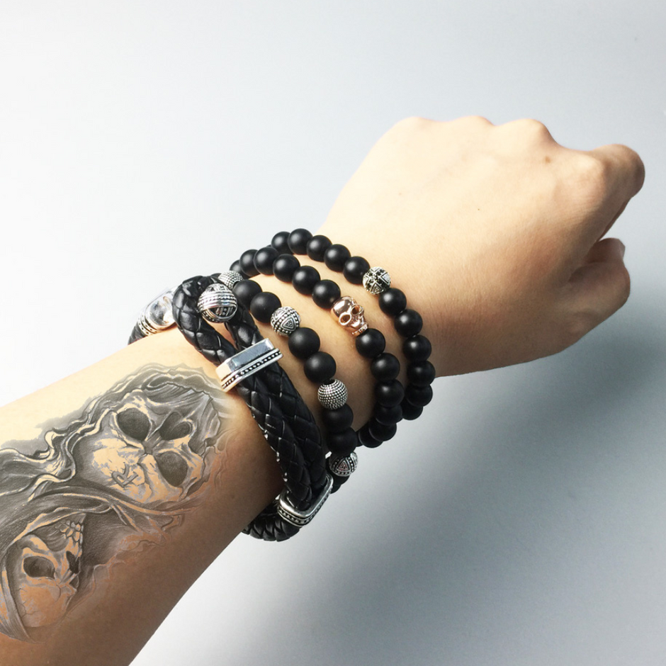 Pulseira Masculina de Couro Bola