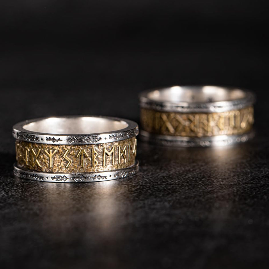 Anel Masculino Runas Nórdicas – Prata 925