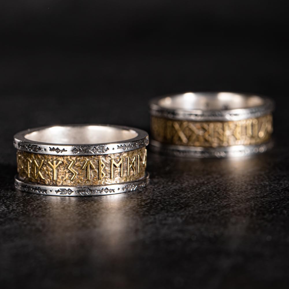 Anel Masculino Runas Nórdicas – Prata 925