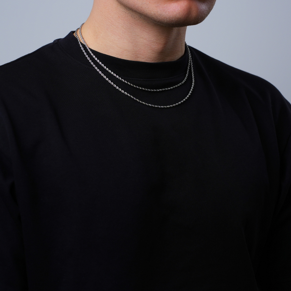 Corrente Masculina de Corda Prata - 2MM