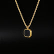 Colar Masculino Pingente de Ônix Preto - Ouro