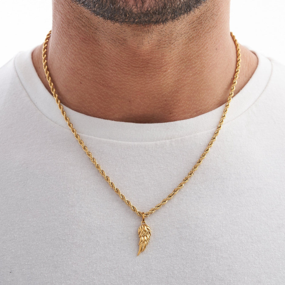 Colar Masculino Pingente de Asa - Ouro