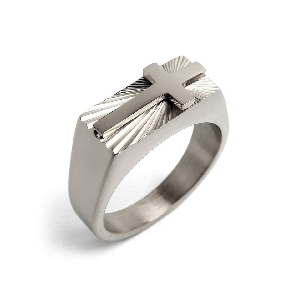 Anel Masculino Cruz Sagrada