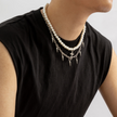 Kit Colar Masculino Spike Pearls 2 Peças