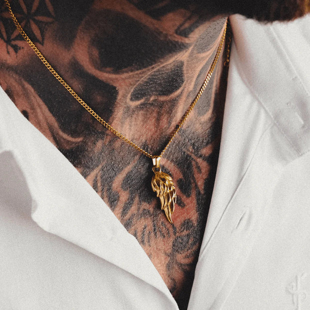 Colar Masculino Pingente de Asa - Ouro