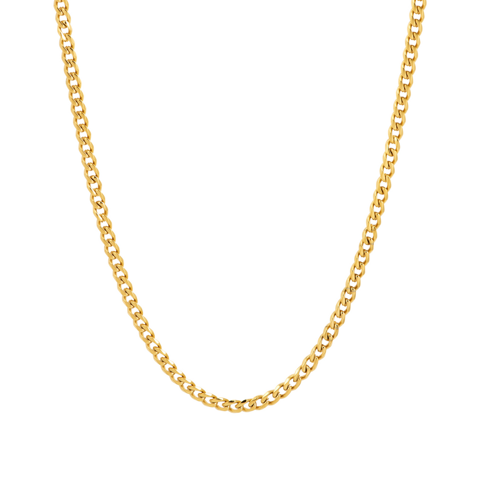 Corrente Masculina Cubana Ouro - 3MM