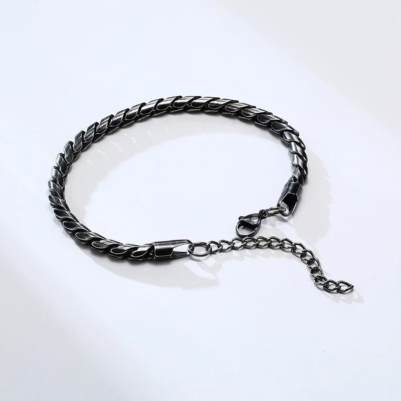 Pulseira Masculina Escama de Dragão Aço Prata