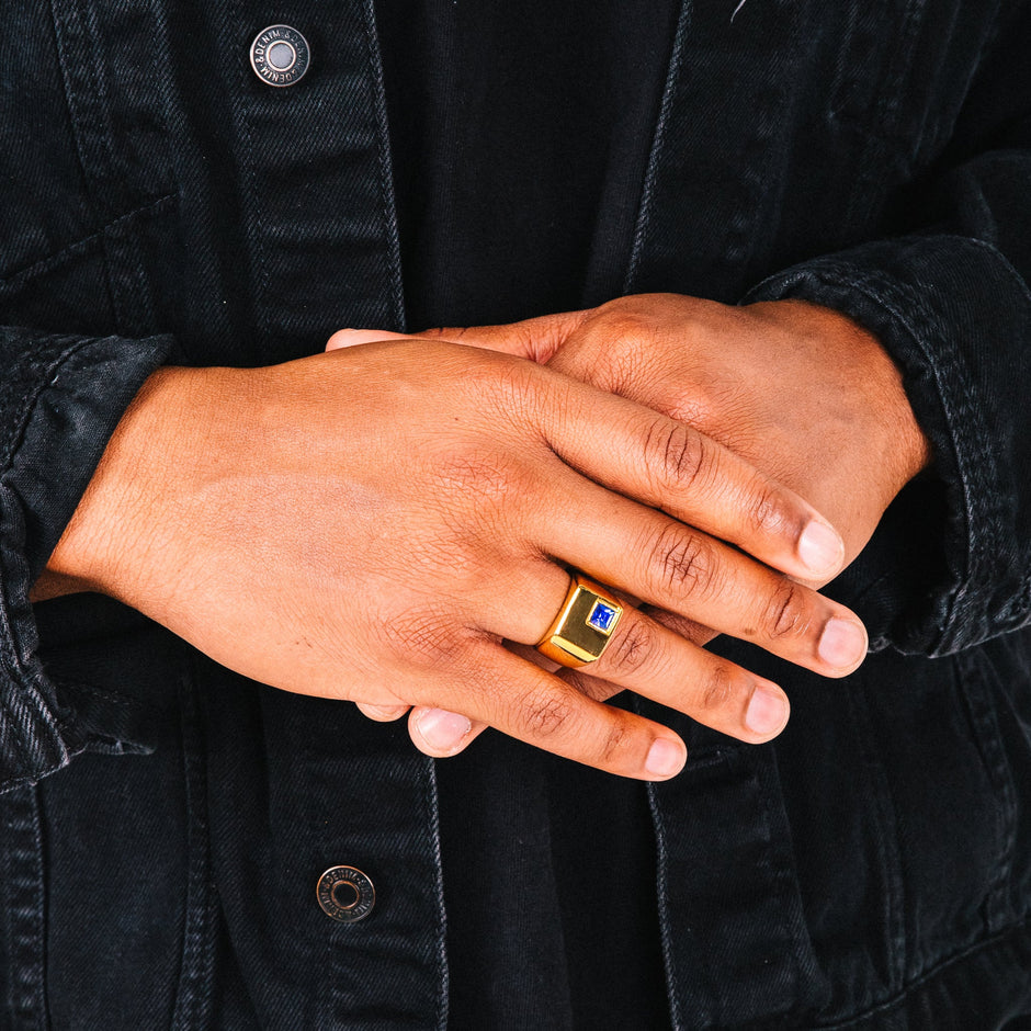 Anel Masculino Nova Azul (Ouro)