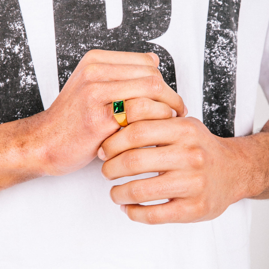Anel Masculino Opium Verde (Ouro)