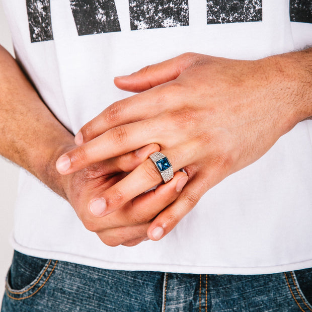 Anel Masculino Relix Azul