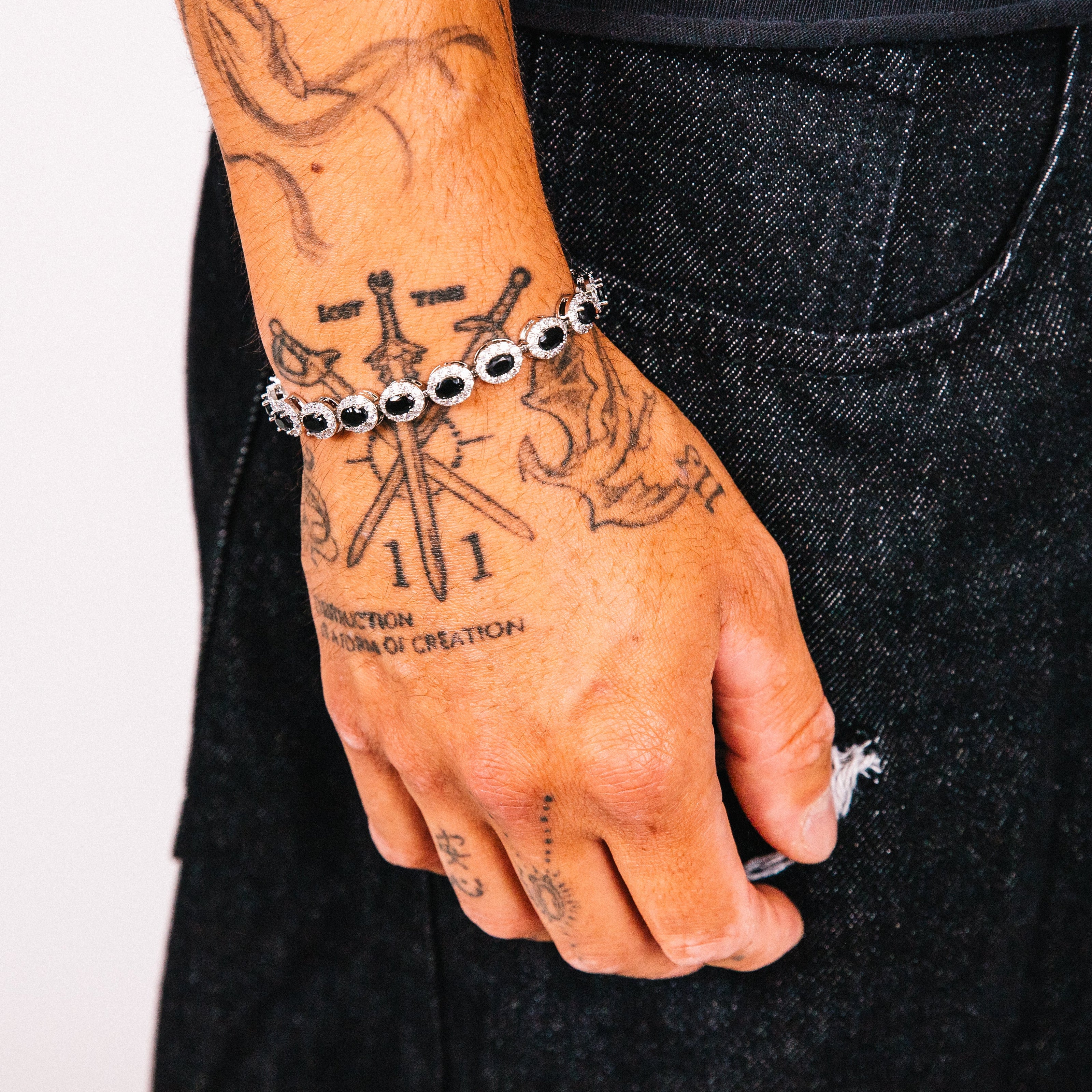 Pulseira Masculina Corte Halo Preto