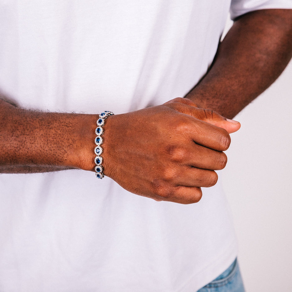 Pulseira Masculina Corte Halo Azul