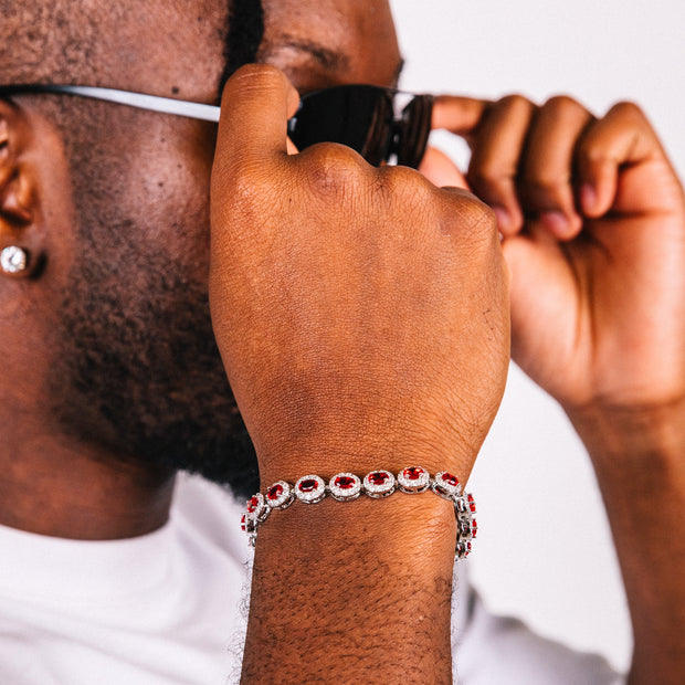 Pulseira Masculina Corte Halo Vermelho