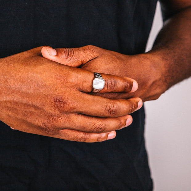 Anel Masculino Monarca (Branco)