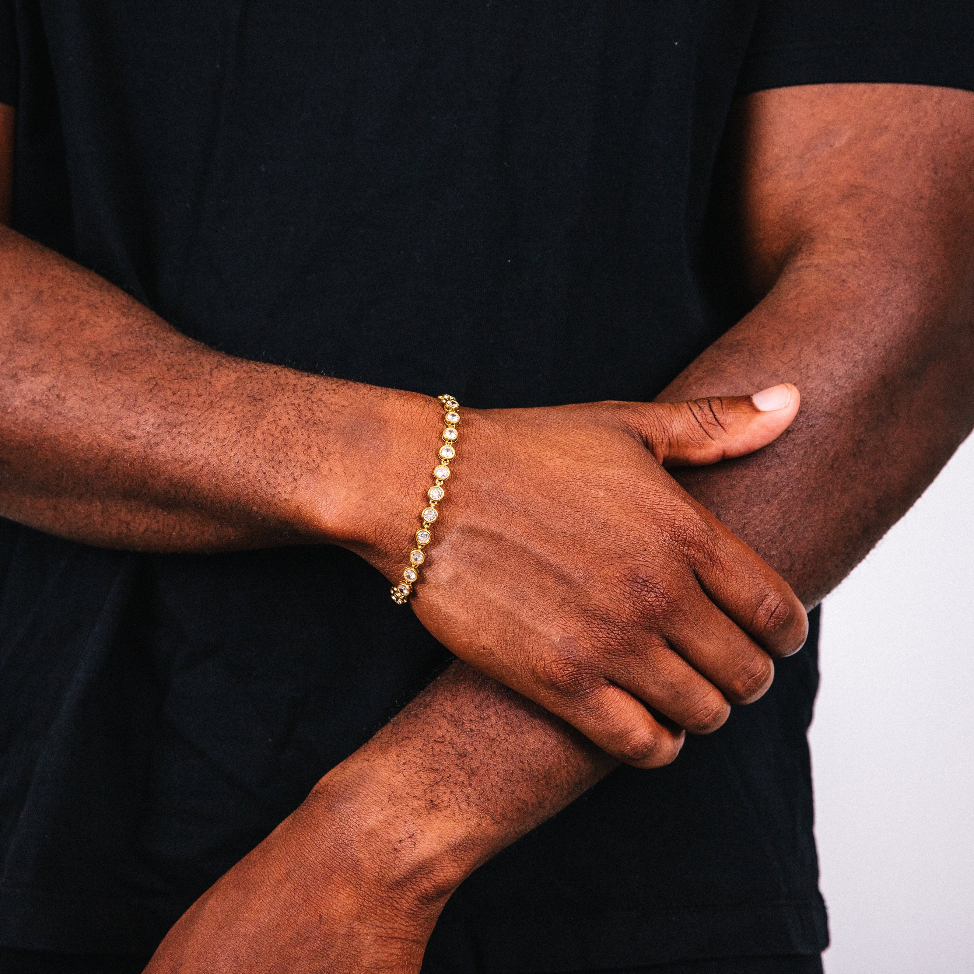 Pulseira Masculina Glacé Cristallo (Ouro)