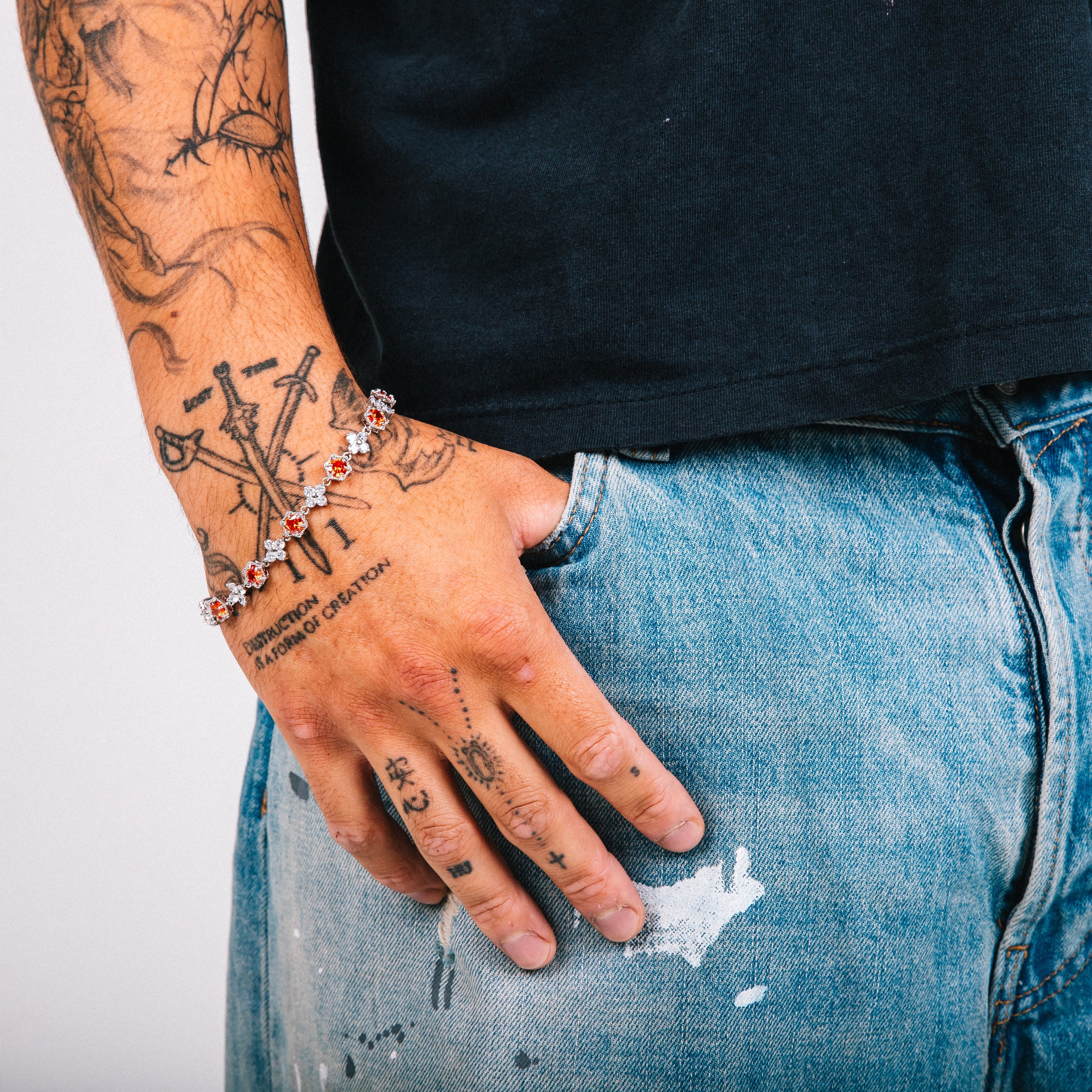 Pulseira Masculina Pioggia (Laranja)