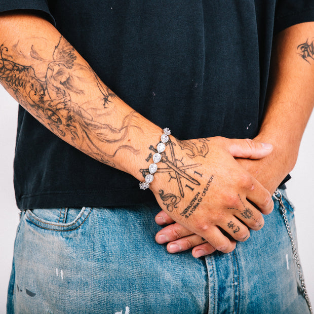 Pulseira Masculina Lacrima Branca