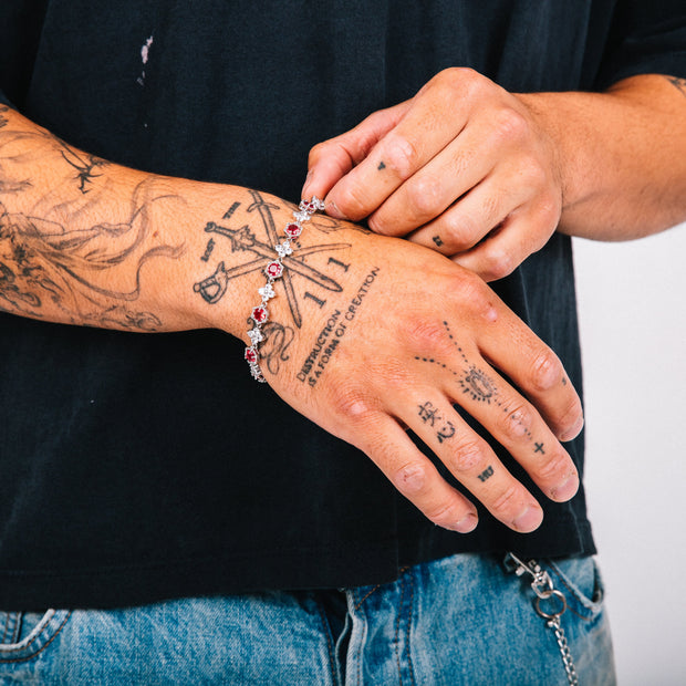 Pulseira Masculina Pioggia (Vermelho)