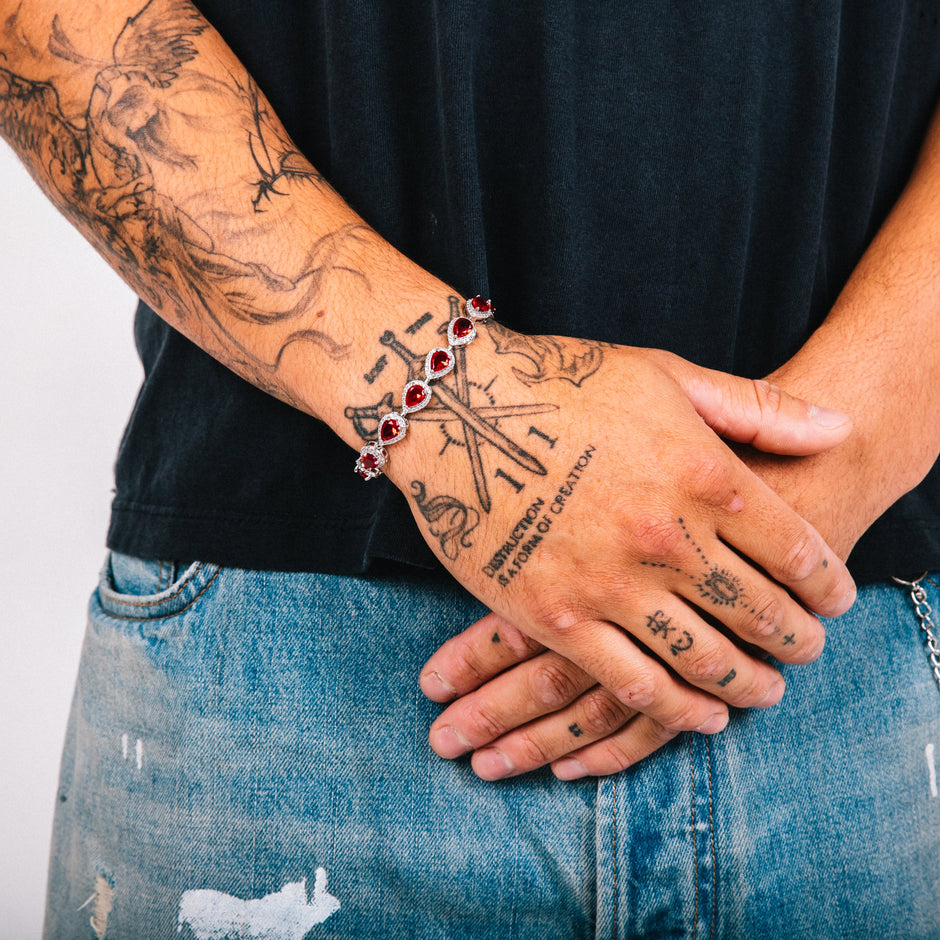 Pulseira Masculina Lacrima Vermelho