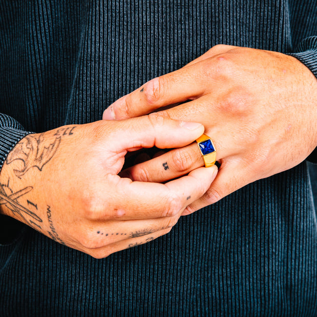 Anel Masculino Opium Azul (Ouro)