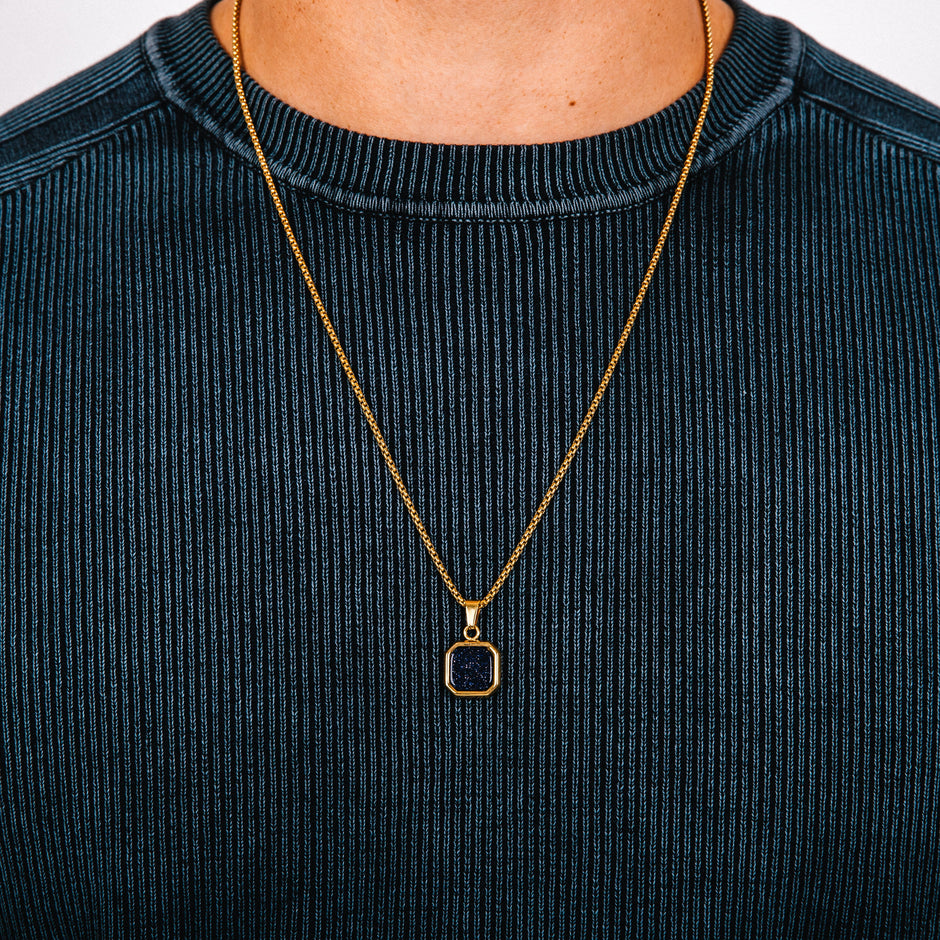 Colar Masculino Ícone Preto (Ouro)