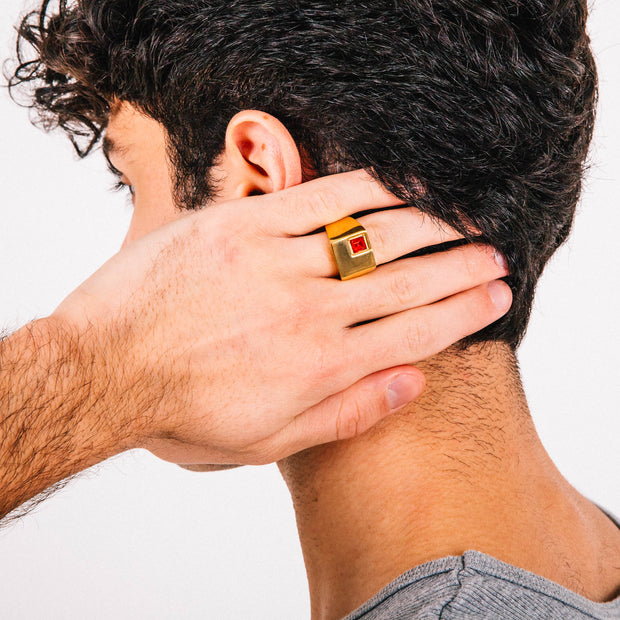 Anel Masculino Nova Vermelha (Ouro)