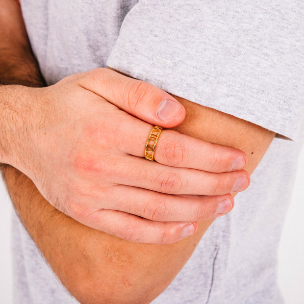 Anel Masculino Crono Roman (Ouro)