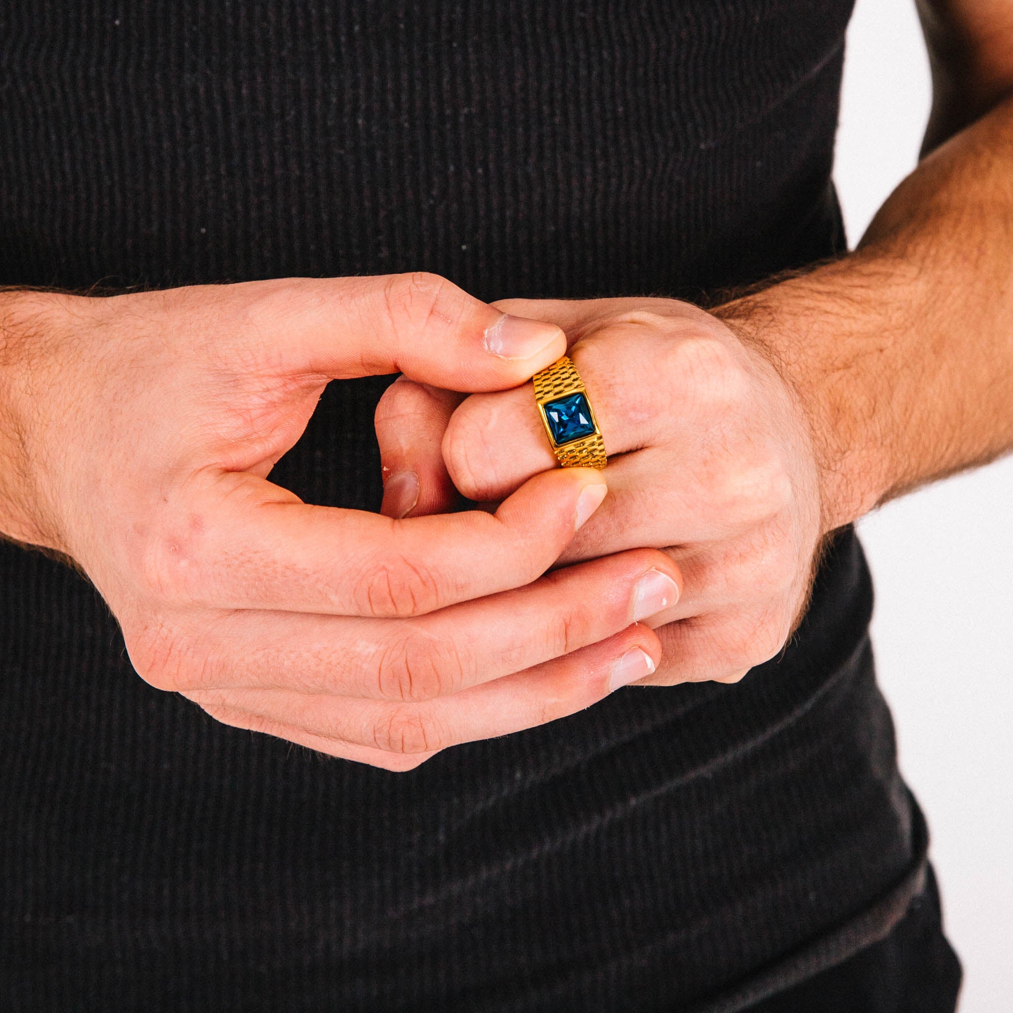 Anel Masculino Blue Relix (Ouro)