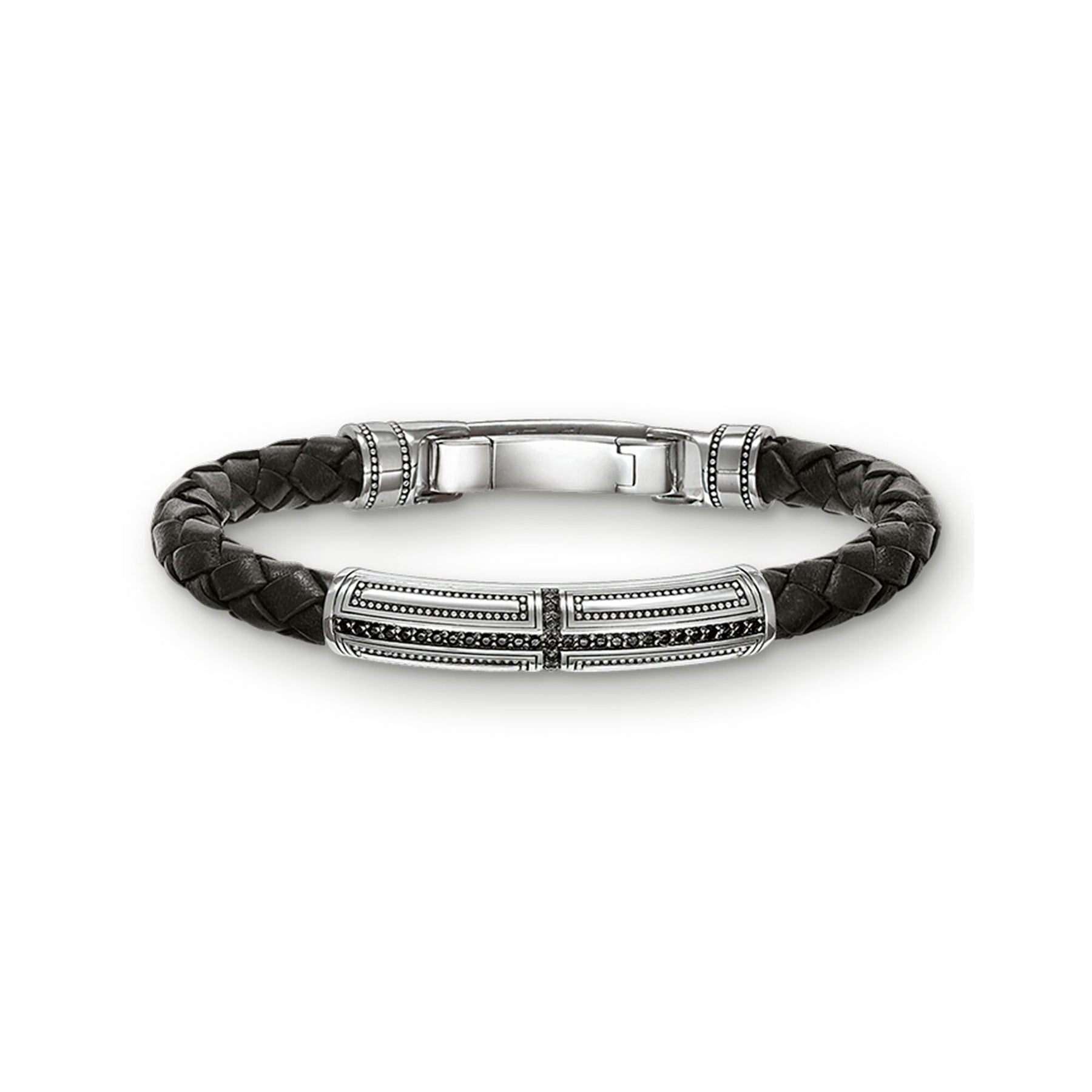 Pulseira Masculina de Couro Cruzada