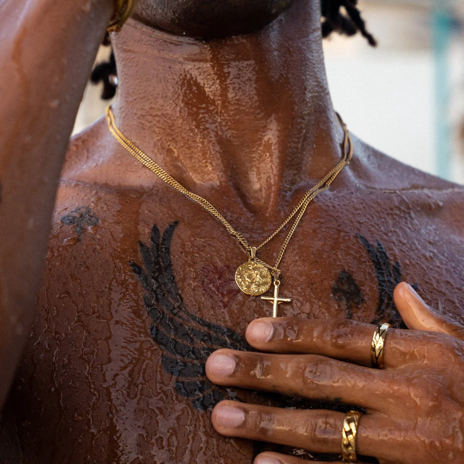 Colar Masculino Pingente Leão - Ouro