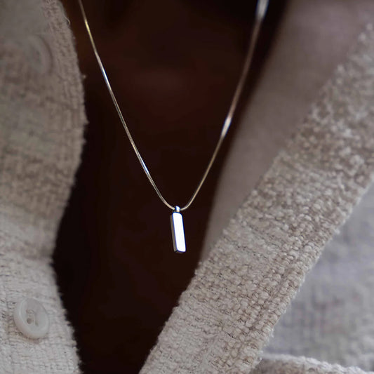 Colar Minimalista Com Pingente Malha serpente - 1 mm