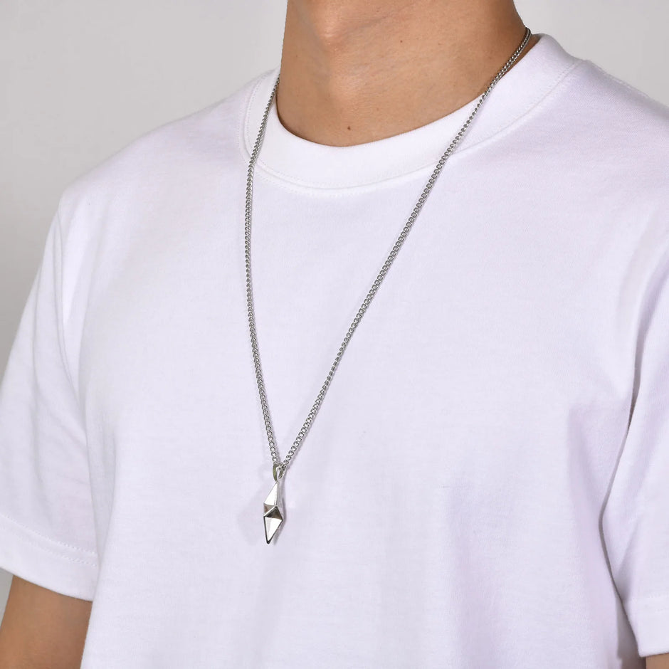 Colar Masculino Trovão 3D Aço Prata